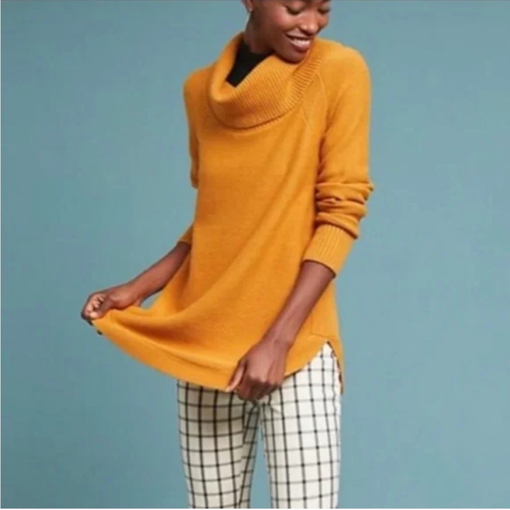 Moth by Anthropologie Golden Cowl Neck Sweater